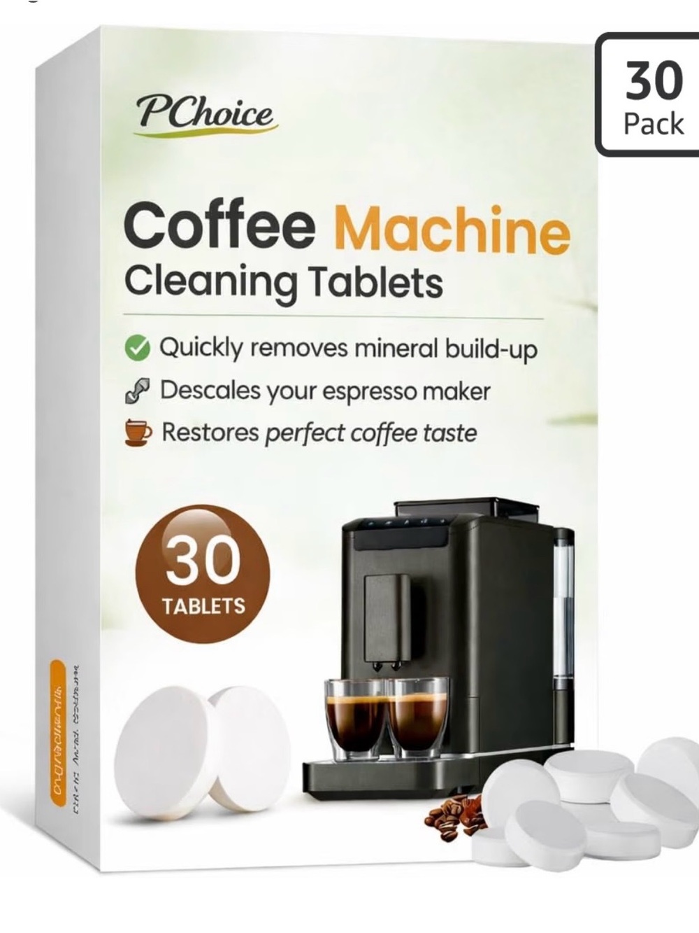 Coffee machine cleaning tablets.